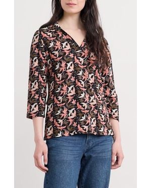Seasalt Cornwall Wavecrest Print Organic Cotton Top - Red
