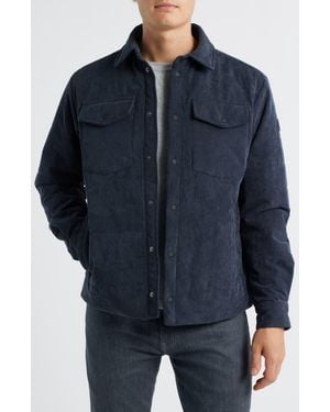 Save The Duck Magnus Water Repellent Corduroy Shirt Jacket - Blue