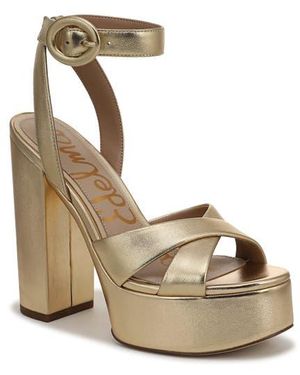 Sam Edelman Savannah Ankle Strap Platform Sandal - Metallic