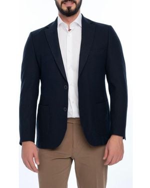 VELLAPAIS Solid Sport Coat - Blue