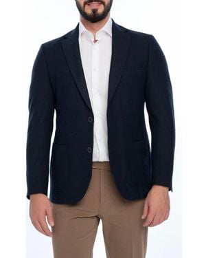 VELLAPAIS Solid Sport Coat - Blue