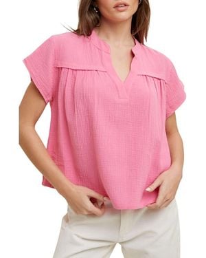 Wishlist Cotton Gauze Top - Pink