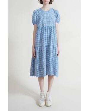 Denimist Tiered Cotton Midi Dress - Blue