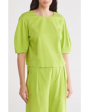 Gemma Jane Balloon Sleeve Top - Green