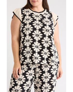 DR2 by Daniel Rainn Knit Trim Top - Black