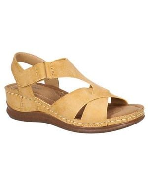 Easy Street Lani Faux Leather Wedge Sandal - Natural