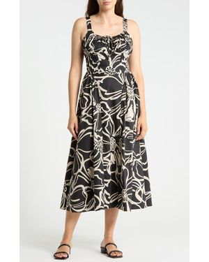 Ellen Tracy Pintucked Cotton Poplin Dress - Black