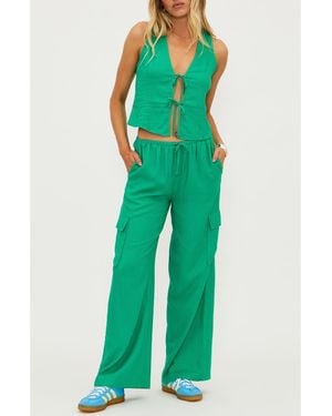 Beach Riot Amara Drawstring Cargo Cover-Up Pants - Green