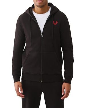 TRUE RELIGION True Embroidered Zip Hoodie - Black
