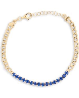 Meshmerise Cubic Zirconia Chain Bracelet - Blue