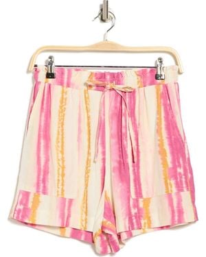 Nicole Miller Drawstring Shorts - Pink