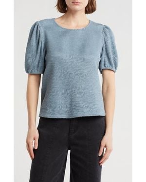 DR2 by Daniel Rainn Rib Textured T-Shirt - Blue