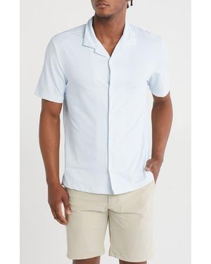 Kenneth Cole Short Sleeve Camp Shirt - Blue
