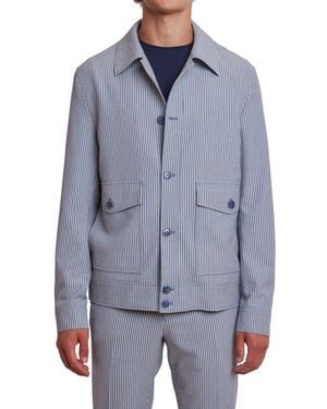 Paisley & Gray Milo Stripe Seersucker Shirt Jacket - Blue