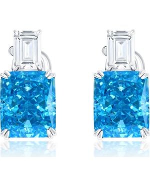 Suzy Levian Gala Firework Stud Earrings - Blue