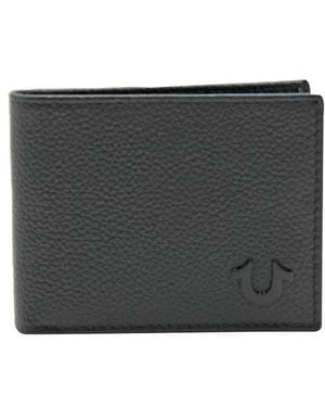 TRUE RELIGION Bifold Leather Wallet - Gray