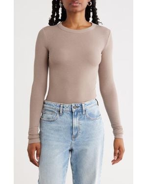 Abound Long Sleeve Rib Knit T-Shirt - Blue