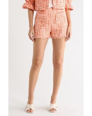 Cinq À Sept Racquel Lucie Bouclé Tweed Shorts - Pink