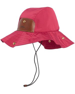 Longchamp Packable Wide Brim Hat - Red
