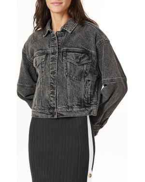 Scotch & Soda Oversize Crop Denim Jacket - Gray