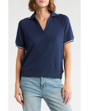 Joie Contrast Stripe Polo - Blue