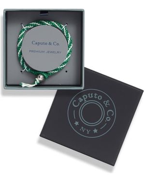 Caputo & Co. Hand Knotted Stripe Macramé Bracelet - Gray