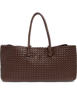 Moda Luxe Woven Stitch Shoulder Bag - Brown