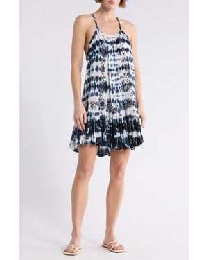 Boho Me Tonal Lace Scoop Neck Dress - Blue