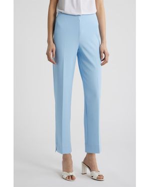 Anne Klein Hollywood Waist Straight Leg Ankle Pull-On Pants - Blue