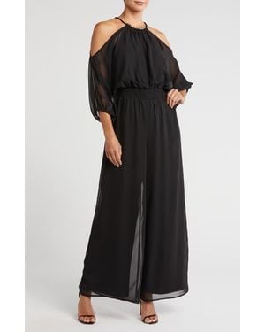 Halogen® Chiffon Halter Jumpsuit - Black