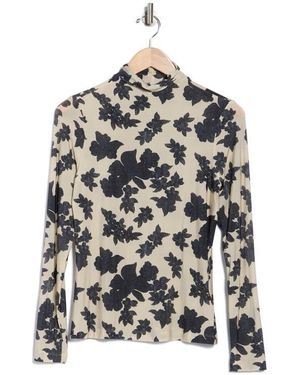 Ulla Johnson Aurelia Floral Mock Neck Top - Gray