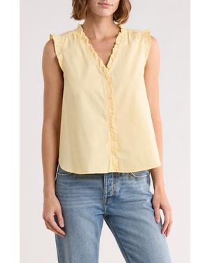 Daniel Rainn Ruffle Button-Up Top - Natural
