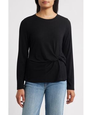 Wit & Wisdom Twist Front T-Shirt - Black