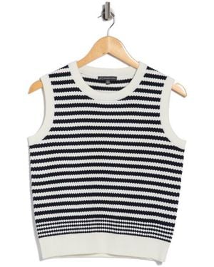 Adrianna Papell Stripe Sweater Tank - Blue
