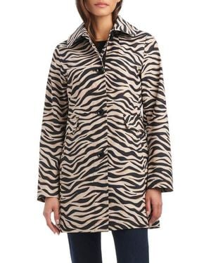 Kate Spade Hooded Water Resistant A-Line Trench Coat - Gray