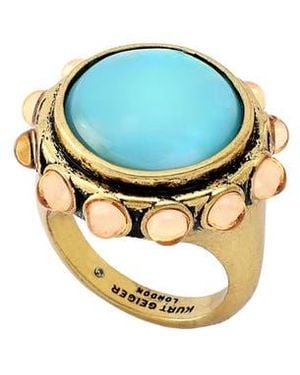 Kurt Geiger Resin Stone Cocktail Ring - Blue