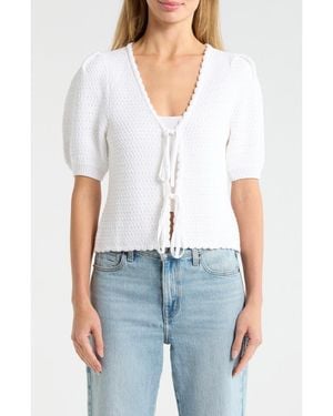 Splendid Tie Front Sweater - Blue