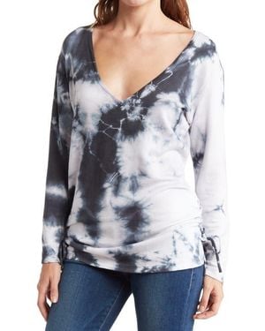 Go Couture Double Laced Tie Dye T-Shirt - Blue
