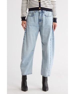Rag & Bone Chase Super High Waist Crop Barrel Jeans - Blue