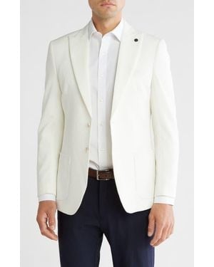 T.R. Premium Slim Fit Seersucker Blazer - White
