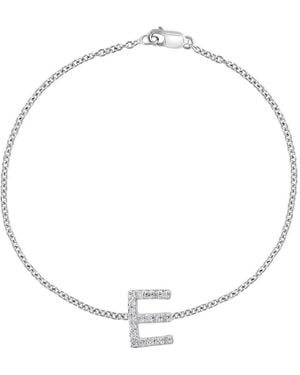 Effy Sterling Diamond Initial Bracelet - Metallic