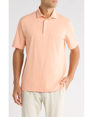 Greg Norman Tournament Textured Solid Knit Polo - Pink