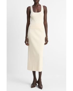 Vince Rib Sweater Midi Skirt - Natural