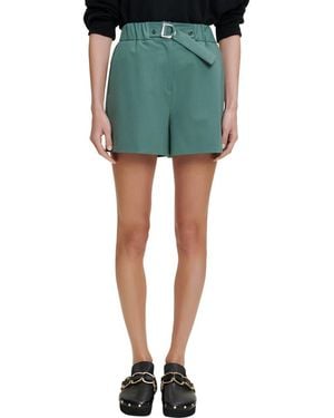 Maje Ivillette Belted Shorts - Green