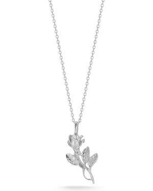 Chloe and Madison Rose Pendant Necklace - White