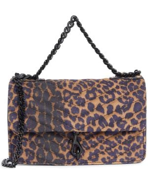 Rebecca Minkoff Edie Chevron Quilted Leather Shoulder Bag - Brown