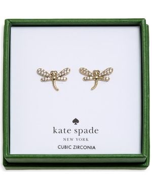 Kate Spade Pavé Dragonfly Stud Earrings - White