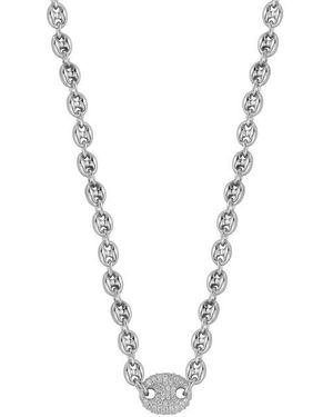 Glaze Jewelry Pavé Cubic Zirconia Mariner Chain Necklace - Blue