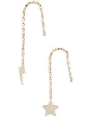 Estella Bartlett Star & Lightning Bold Threader Earrings - White