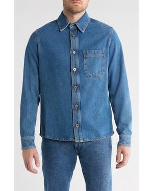Off-White c/o Virgil Abloh Industry Denim Button-Up Shirt - Blue